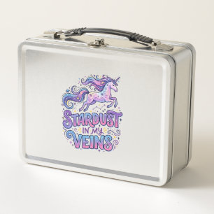 Einhorn-Sternenstaub in meinen Adern Retro-Stil Sü Metall Brotdose