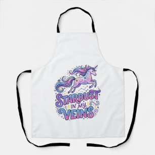 Einhorn-Sternenstaub in meinen Adern Retro-Stil Sü Schürze