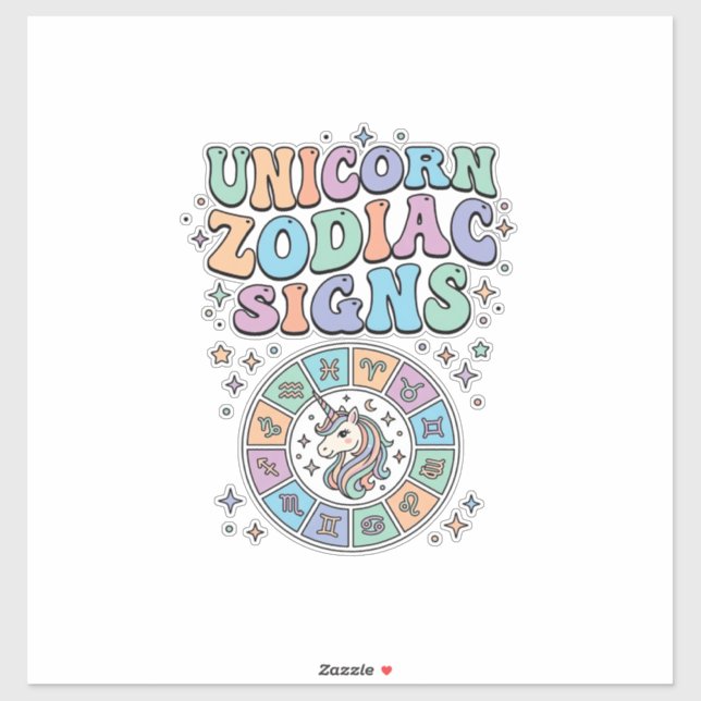Einhorn-Sternzeichen Kawaii-Vektordesign_1 Aufkleber (Blatt)
