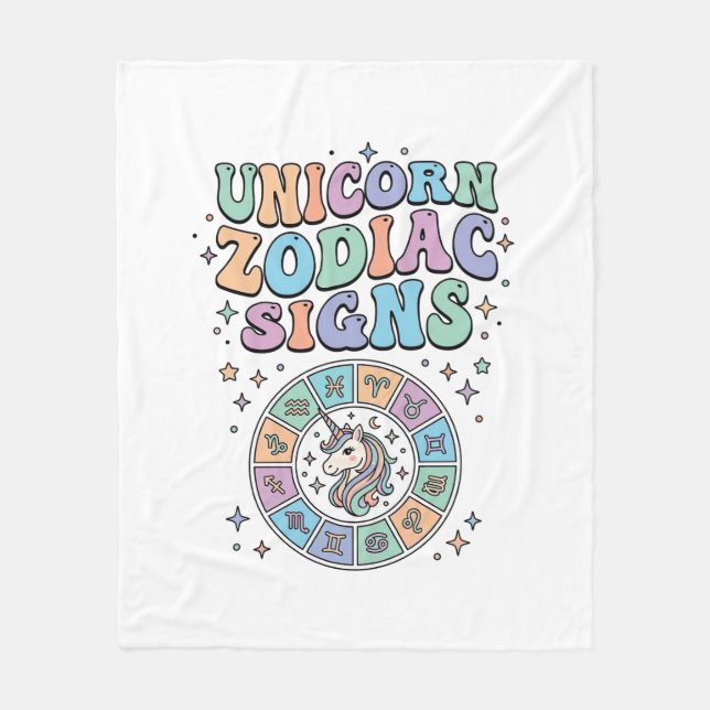 Einhorn-Sternzeichen Kawaii Vektordesign_1 Fleecedecke (Vorderseite)