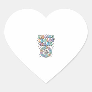 Einhorn-Sternzeichen Kawaii Vektordesign_1 Herz-Aufkleber