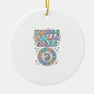 Einhorn-Sternzeichen Kawaii-Vektordesign_1 Keramik Ornament