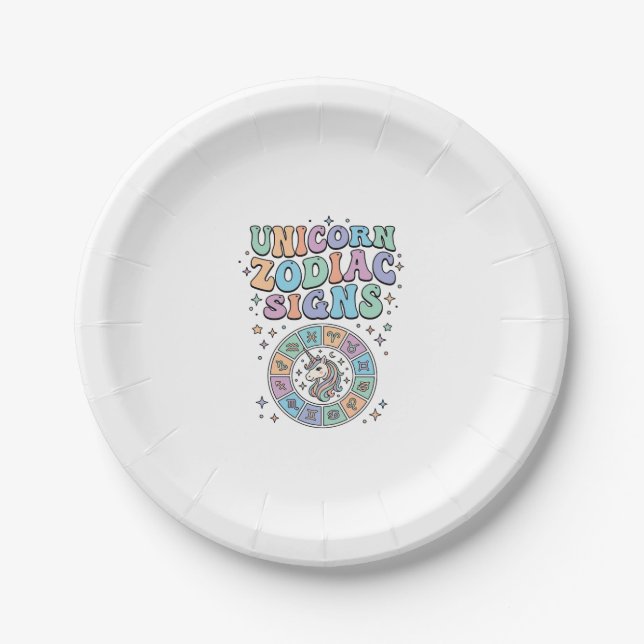 Einhorn-Sternzeichen Kawaii-Vektordesign_1 Pappteller (Vorderseite)