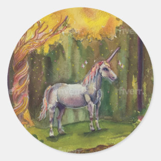 Einhorn-Stöcker Runder Aufkleber