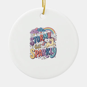 Einhorn Stormy aber Funkelnd Launisch Merch Design Keramik Ornament