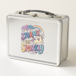 Einhorn Stormy aber funkelnde Whimsical Merch Desi Metall Brotdose