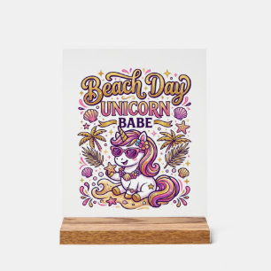 Einhorn Strand Tag Einhorn Babe Stylisch Zazzle De Acrylschild