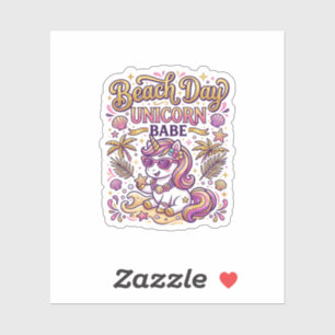 Einhorn Strand Tag Einhorn Babe Stylisch Zazzle De Aufkleber
