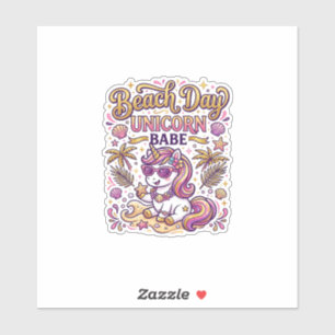 Einhorn Strand Tag Einhorn Babe Stylisch Zazzle De Aufkleber