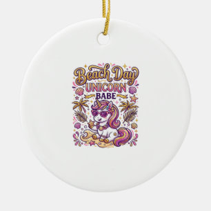 Einhorn Strand Tag Einhorn Babe Stylisch Zazzle De Keramik Ornament