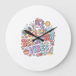 Einhorn Strandhorn Stimmung Whimsical Weißer Hinte Große Wanduhr