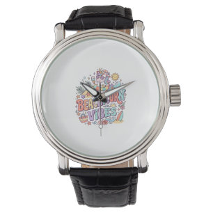 Einhorn Strandhorn Vibes Whimsical Weißer Hintergr Armbanduhr