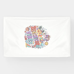 Einhorn Strandhorn Vibes Whimsical Weißer Hintergr Banner