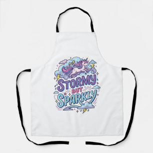 Einhorn stürmisch aber funkelnd Retro-Stil Süßes G Schürze