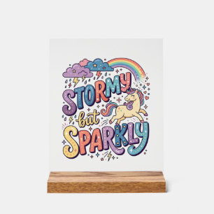 Einhorn stürmisch aber funkelnd wunderliche Merch  Acrylschild