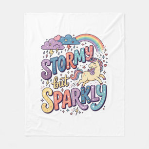 Einhorn stürmisch aber funkelnd wunderliche Merch Fleecedecke