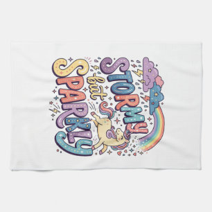 Einhorn stürmisch aber funkelnd wunderliche Merch Geschirrtuch