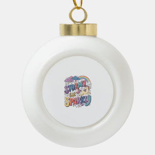 Einhorn stürmisch aber funkelnd wunderliche Merch  Keramik Kugel-Ornament