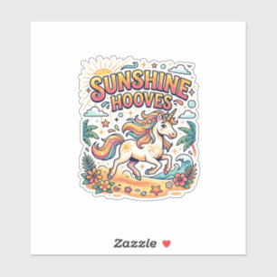 Einhorn Sunshine Hufe Commercial Aufkleber und T-S