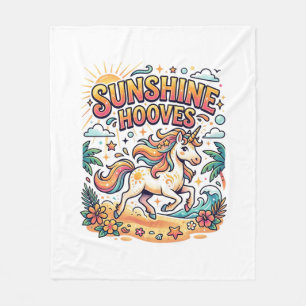 Einhorn Sunshine Hufe Commercial Aufkleber und T-S Fleecedecke