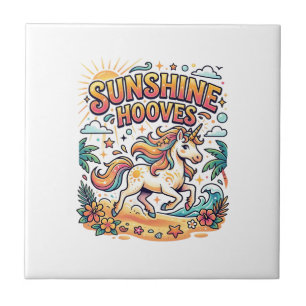 Einhorn Sunshine Hufe Commercial Aufkleber und T-S Fliese