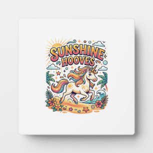 Einhorn Sunshine Hufe Commercial Aufkleber und T-S Fotoplatte