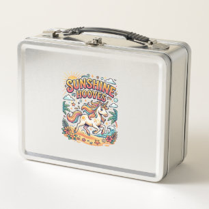 Einhorn Sunshine Hufe Commercial Aufkleber und T-S Metall Brotdose