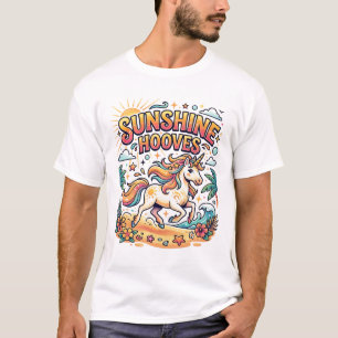 Einhorn Sunshine Hufe Commercial Aufkleber und T-S T-Shirt