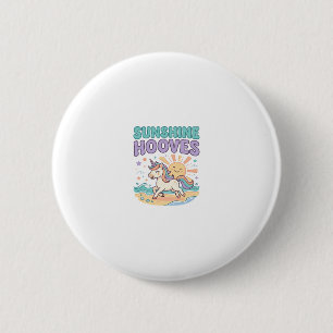 Einhorn Sunshine Hufe Trendiges Grafik T-Shirt Des Button