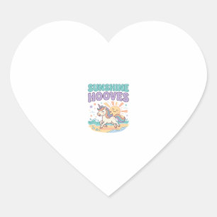 Einhorn Sunshine Hufe Trendiges Grafik T-Shirt Des Herz-Aufkleber