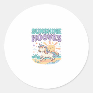 Einhorn Sunshine Hufe Trendiges Grafik T-Shirt Des Runder Aufkleber