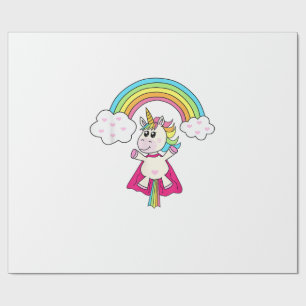 Einhorn-Superheld fliegt zum Regenbogen T-Shirt T- Geschenkpapier