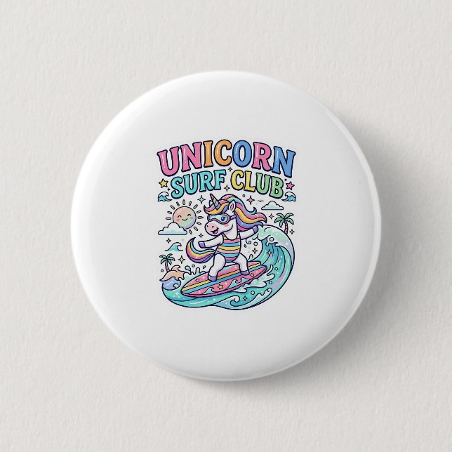 Einhorn-Surf-Club Button (Vorderseite)