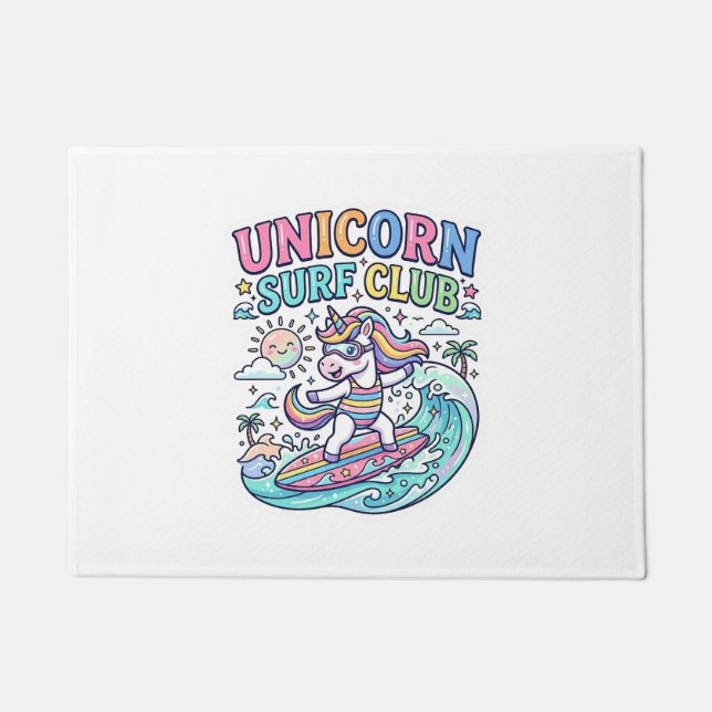 Einhorn-Surf-Club Fußmatte (Vorderseite)