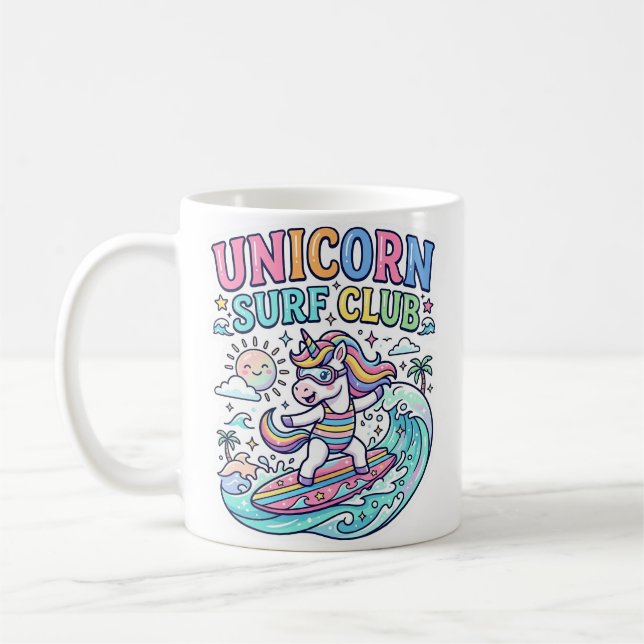 Einhorn-Surf-Club Kaffeetasse (Links)