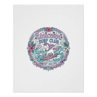 Einhorn-Surf-Club lustiges Shirt Grafik_1