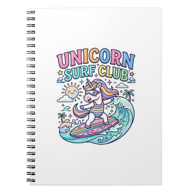 Einhorn-Surf-Club Notizblock (Vorderseite)