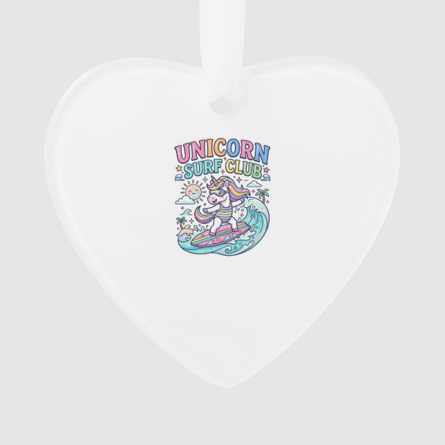 Einhorn-Surf-Club Ornament (Vorderseite)