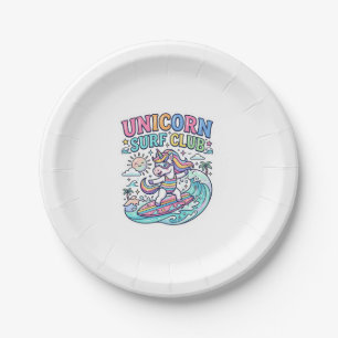 Einhorn-Surf-Club Pappteller