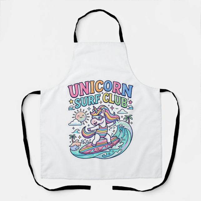 Einhorn-Surf-Club Schürze (Vorderseite)