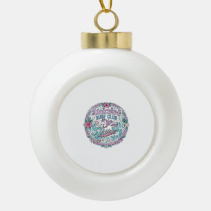 Einhorn-Surf-Club-verspieltes-Shirt-Grafik_1 Keramik Kugel-Ornament