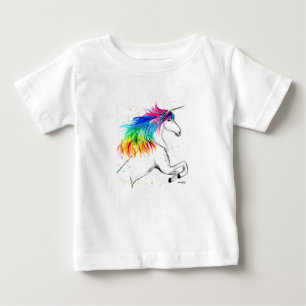 Einhorn süß Regenbogen Wasserfarbe Baby Mädchen T-shirt