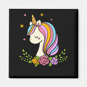 Einhorn Süß Whimsical Mädchenhaft D Name  Magnet