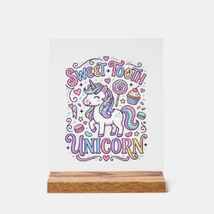 Einhorn Süßer Zahn Einhorn Original Merch Design_ Acrylschild