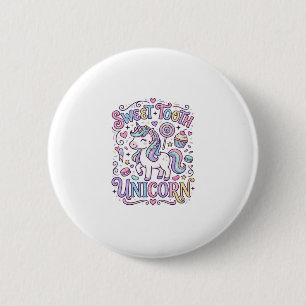 Einhorn Süßer Zahn Einhorn Original Merch Design_ Button