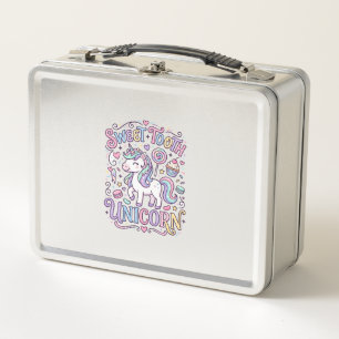 Einhorn Süßer Zahn Einhorn Original Merch Design_ Metall Brotdose