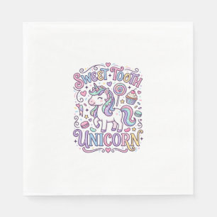 Einhorn Süßer Zahn Einhorn Original Merch Design_ Serviette