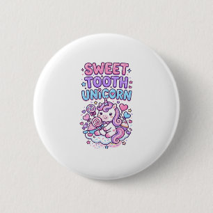 Einhorn Süßer Zahn Einhorn Süß Pastell Süß Geschen Button