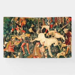 Einhorn Tapestries verteidigt Jagd Banner