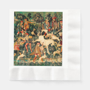 Einhorn Tapestries verteidigt Jagd Serviette